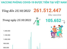 Hơn 261,512 triệu liều vaccine phòng COVID-19 đã được tiêm tại Việt Nam