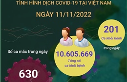 Ngày 11/11: 630 ca mắc COVID-19 mới, 201 ca khỏi bệnh