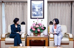 Tổng Giám đốc TTXVN Vũ Việt Trang tiếp Đại sứ Hàn Quốc tại Việt Nam