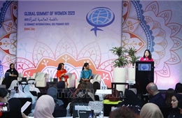 Phó Chủ tịch nước Võ Thị Ánh Xuân phát biểu tại phiên khai mạc Hội nghị Thượng đỉnh Phụ nữ toàn cầu 2023 