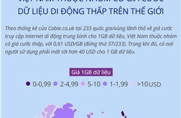 Việt Nam thuộc nhóm có giá cước dữ liệu di động thấp trên thế giới