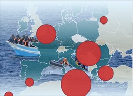  Số người di cư vượt biên qua Trung Địa Trung Hải đến EU tăng kỷ lục