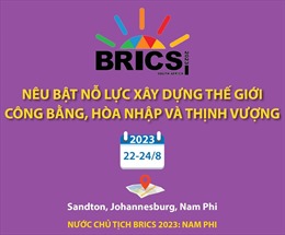 BRICS nêu bật nỗ lực xây dựng thế giới công bằng, hòa nhập và thịnh vượng
