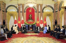 Chủ tịch nước Võ Văn Thưởng và Phu nhân tiếp Hoàng Thái tử Nhật Bản Akishino và Công nương 