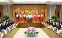 Chủ tịch Quốc hội Vương Đình Huệ hội kiến Thủ tướng Chính phủ Lào Sonexay Siphandone