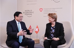 Thủ tướng Phạm Minh Chính gặp Tổng thống Liên bang Thụy Sĩ Viola Amherd