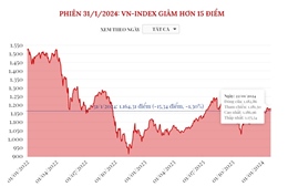 Phiên 31/1/2024: VN-Index giảm hơn 15 điểm