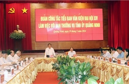 Đoàn Tiểu ban Văn kiện Đại hội XIV của Đảng làm việc với Tỉnh ủy Quảng Ninh