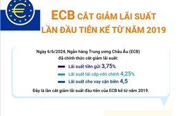 ECB cắt giảm lãi suất lần đầu tiên kể từ năm 2019