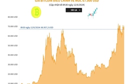 Giá Bitcoin điều chỉnh về mốc 67.000 USD