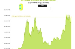 Bitcoin về dưới mức giá 67.000 USD/BTC