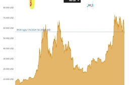 Giá Bitcoin ở quanh mức 56.200 USD/BTC