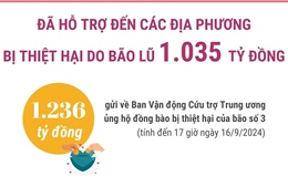 Đã hỗ trợ các địa phương bị thiệt hại do bão lũ 1.035 tỷ đồng