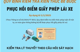 Quy định kiểm tra kiến thức để phục hồi giấy phép lái xe