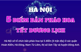 Hà Nội tổ chức 5 điểm bắn pháo hoa Tết Dương lịch 2025