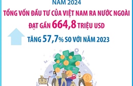 Năm 2024, đầu tư của Việt Nam ra nước ngoài tăng 57,7%