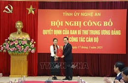 Bà Võ Thị Minh Sinh giữ chức Phó Bí thư Tỉnh ủy Nghệ An