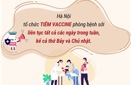 Hà Nội tổ chức tiêm vaccine phòng sởi cả thứ Bảy và Chủ nhật