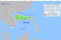 Vùng áp thấp đã mạnh lên thành áp thấp nhiệt đới trên Biển Đông