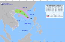 Bão số 7 di chuyển theo hướng Tây Bắc với tốc độ 10-15 km/h