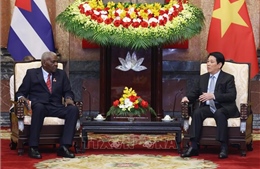 Chủ tịch nước Lương Cường tiếp Chủ tịch Quốc hội Cuba Esteban Lazo Hernández 