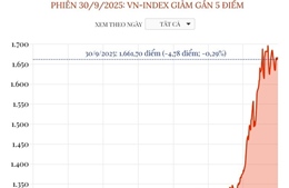 Phiên 30/9/2025: VN-Index giảm gần 5 điểm