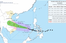 Bão tiếp tục di chuyển nhanh vào đất liền Quảng Ngãi đến Đắk Lắk