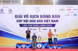 Bế mạc Giải Vô địch Bóng bàn Cúp Hội Nhà báo Việt Nam lần thứ XVIII - năm 2025