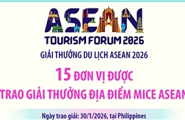 15 đơn vị được trao giải thưởng Địa điểm MICE ASEAN