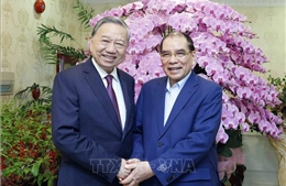 Tổng Bí thư Tô Lâm thăm, chúc Tết nguyên Tổng Bí thư Nông Đức Mạnh