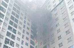 Nhanh chóng dập tắt vụ cháy tại chung cư Ecohome 2, phường Đông Ngạc (Hà Nội)