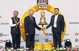 Tổng Bí thư, Chủ tịch nước Tô Lâm rung chuông tại Sàn Giao dịch Chứng khoán Quốc gia Ấn Độ 