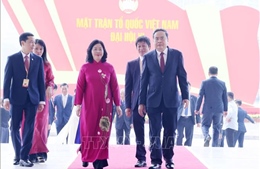 Các đồng chí lãnh đạo Đảng và Nhà nước tham dự Lễ khai mạc trọng thể Đại hội đại biểu toàn quốc MTTQ Việt Nam lần thứ XI