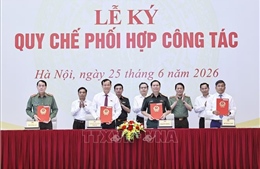Chủ tịch Quốc hội Trần Thanh Mẫn chứng kiến Lễ ký quy chế phối hợp trong lĩnh vực quốc phòng, an ninh và đối ngoại