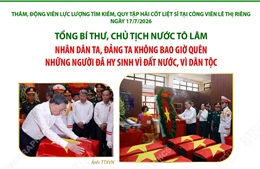 Nhân dân ta, Đảng ta không bao giờ quên những người đã hy sinh vì đất nước, vì dân tộc