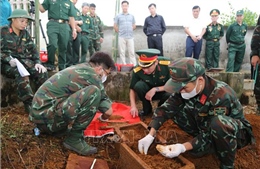 Quy tập thêm 7 hài cốt liệt sĩ chưa xác định danh tính tại xã Gia Phú