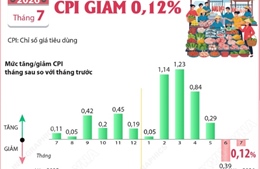 CPI tháng 7/2026 giảm 0,12%