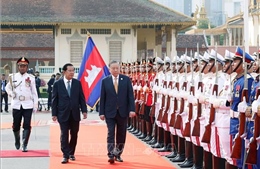 Lễ đón trọng thể Tổng Bí thư Tô Lâm thăm cấp Nhà nước tới Vương quốc Campuchia