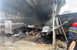 Nhanh chóng dập tắt đám cháy tại công ty sản xuất mũ ở Hải Phòng 