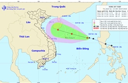 Vùng áp thấp sẽ mạnh lên thành áp thấp nhiệt đới trong 24 giờ tới