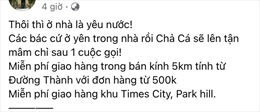 Các nhà hàng Hà Nội đồng loạt thông báo bán online từ ngày 25/5
