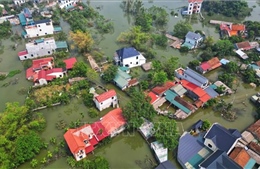 Lũ trên các sông xuống chậm, vùng ngập Chương Mỹ còn duy trì trong 7-9 ngày tới