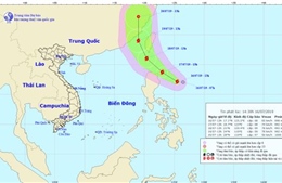 Áp thấp mạnh lên thành bão Danas, vùng biển Bình Thuận - Kiên Giang mưa lớn