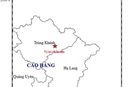 Tiếp tục xảy ra động đất tại tỉnh Cao Bằng