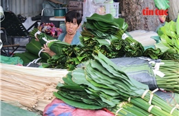 Chợ lá dong lớn nhất TP Hồ Chí Minh vào mùa Tết