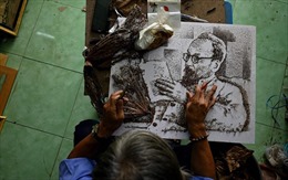 Hãng thông tấn Pháp đưa tin về nghệ nhân Việt Nam biến lá sen khô thành tranh