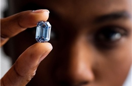 Cận cảnh viên kim cương xanh hơn 15 carat được rao giá 48 triệu USD
