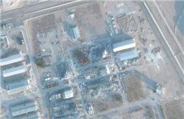 Ảnh vệ tinh cho thấy lối vào cơ sở hạt nhân của Iran bị lấp kín