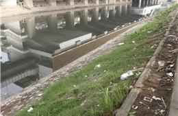 Tình trạng rác thải tái diễn trên sông Tô Lịch sau gần một năm cải tạo