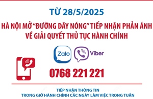Hà Nội mở &#39;Đường dây nóng&#39; tiếp nhận phản ánh về giải quyết thủ tục hành chính từ 28/5